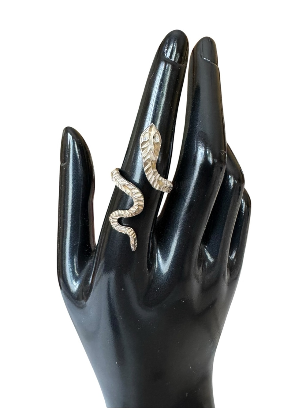Sterling Silver Snake Wrap Ring - Sculpted Serpent Design